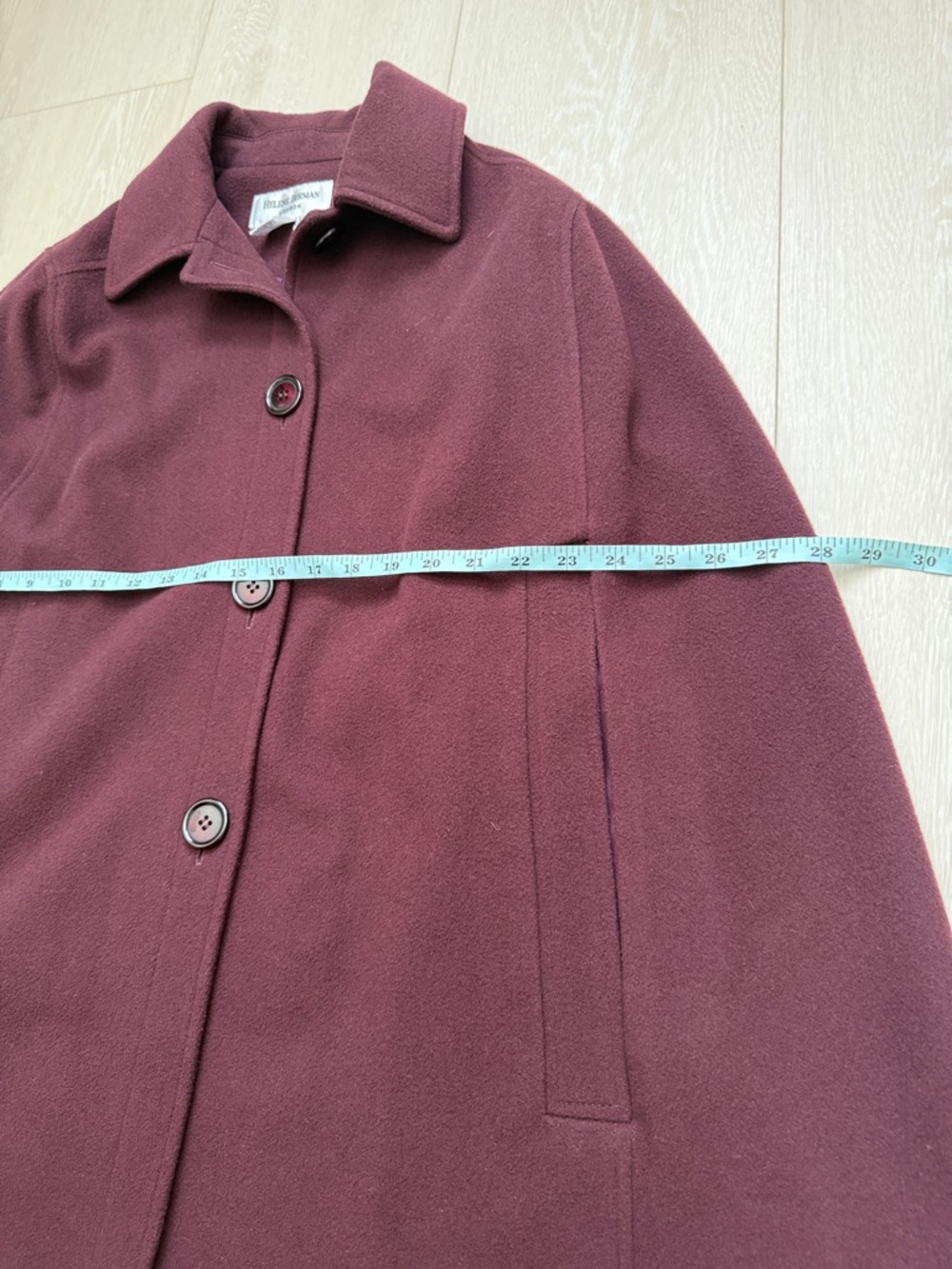 Helene Berman London Rich Burgundy Wool Cashmere Cape - Picture 5 of 8
